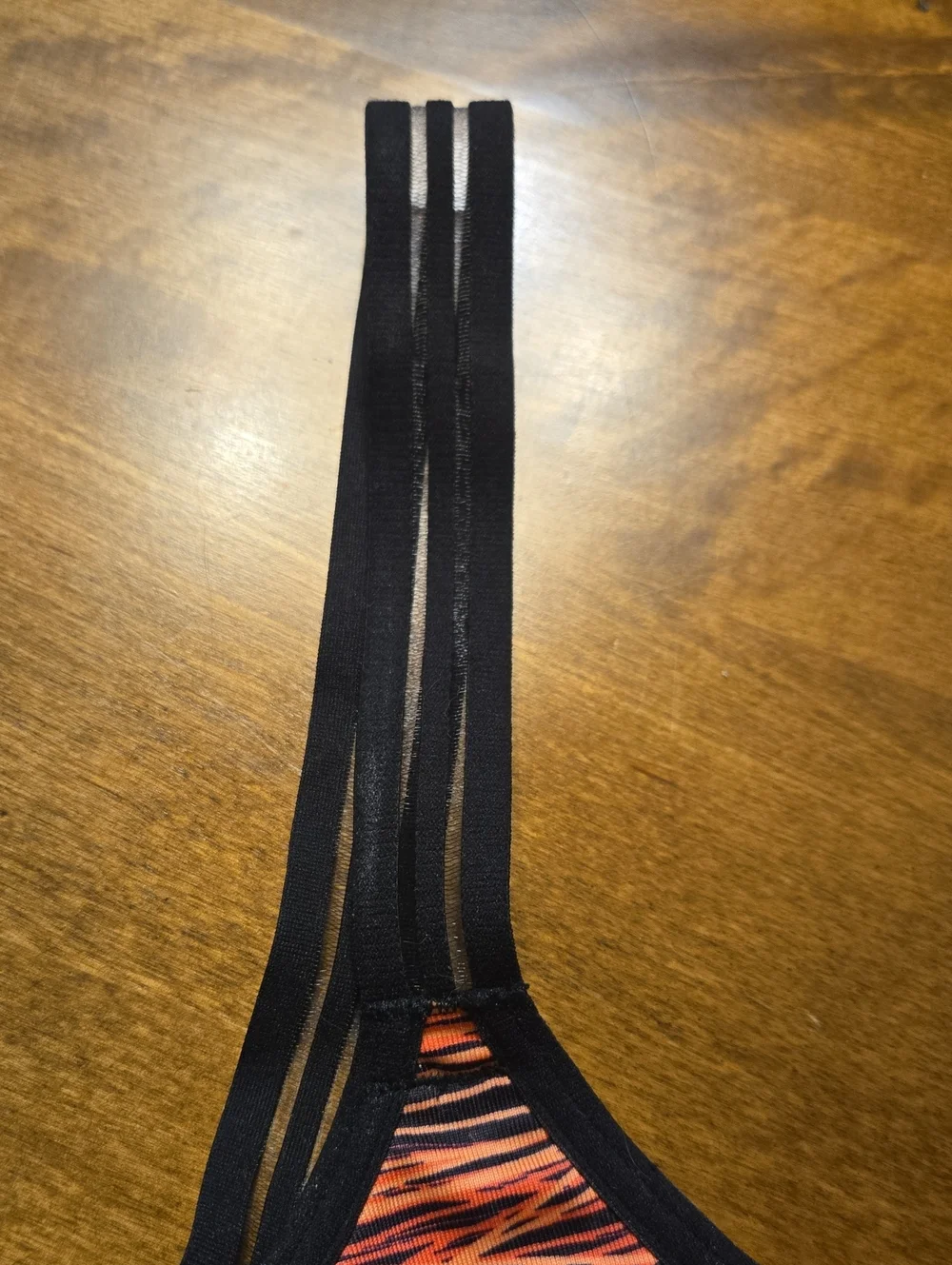 Champion Orange and Pink Wave-Print Sports Bra